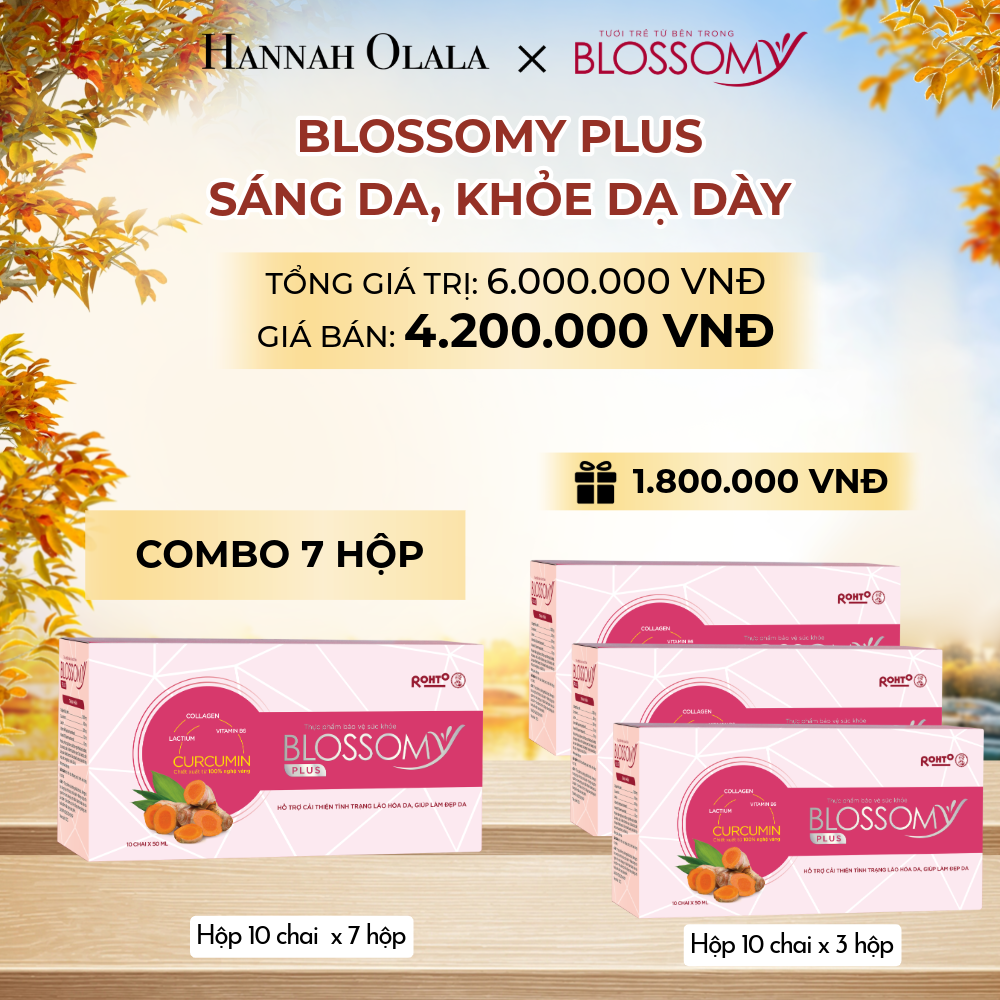  MUA 7 HỘP 10 TẶNG 3 HỘP 10 THỰC PHẨM BẢO VỆ SỨC KHỎE BLOSSOMY PLUS (MÀU HỒNG) (HỘP 10 CHAI X 10 HỘP) - E864 