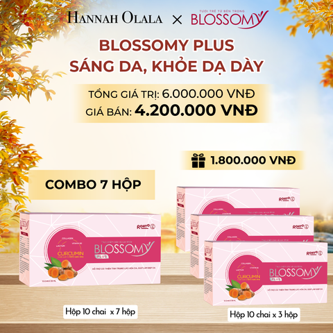 MUA 7 HỘP 10 TẶNG 3 HỘP 10 THỰC PHẨM BẢO VỆ SỨC KHỎE BLOSSOMY PLUS (MÀU HỒNG) (HỘP 10 CHAI X 10 HỘP) - E864 