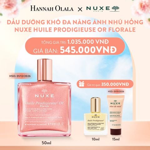  A612_DEAL 4: DẦU DƯỠNG KHÔ ĐA NĂNG ÁNH NHŨ NUXE HUILE PRODIGIEUSE SHIMMERING DRY OIL 50ML (CHỌN HƯƠNG) 
