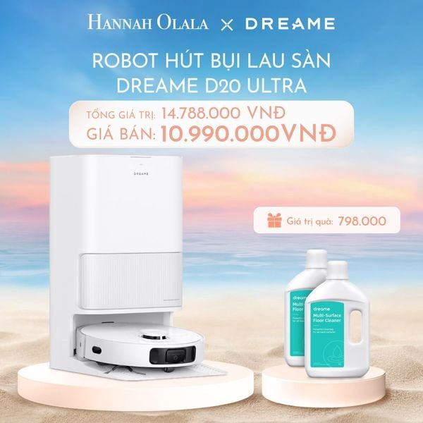  C421_DEAL 1: ROBOT HÚT BỤI LAU SÀN DREAME D20 ULTRA - BẢN QUỐC TẾ - BẢO HÀNH 24 THÁNG 