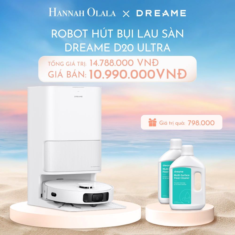  C421_DEAL 1: ROBOT HÚT BỤI LAU SÀN DREAME D20 ULTRA - BẢN QUỐC TẾ - BẢO HÀNH 24 THÁNG 