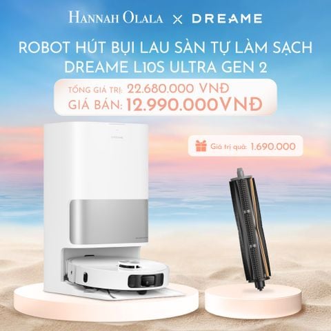  C424_DEAL 2: ROBOT LAU SÀN HÚT BỤI TỰ LÀM SẠCH THÔNG MINH DREAME L10S ULTRA GEN 2 - BẢN QUỐC TẾ - BẢO HÀNH 24 THÁNG 