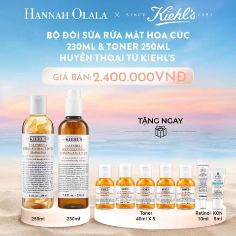  C418_DEAL 7: BỘ ĐÔI SỮA RỬA MẶT HOA CÚC 230ML & TONER 250ML HUYỀN THOẠI TỪ KIEHL'S 