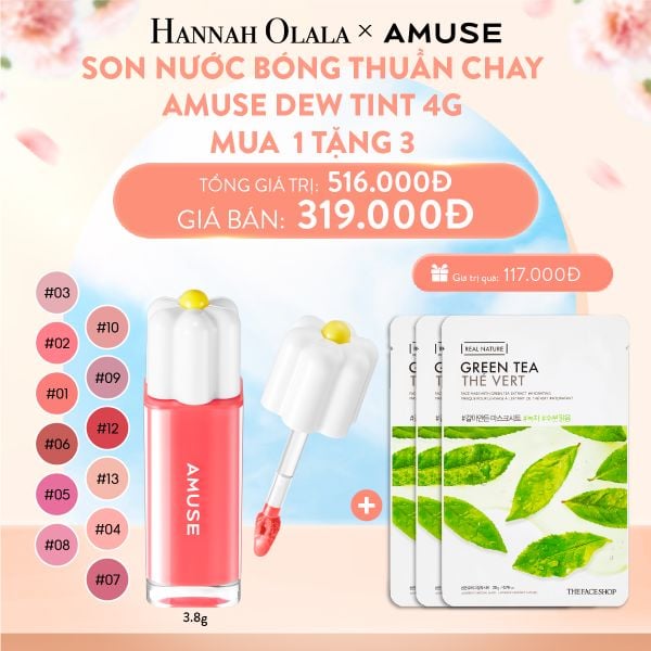  A11_DEAL 2: SON NƯỚC BÓNG THUẦN CHAY AMUSE DEW TINT 4G 