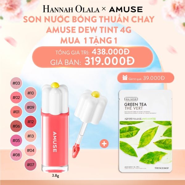  A11_DEAL 2: SON NƯỚC BÓNG THUẦN CHAY AMUSE DEW TINT 4G 
