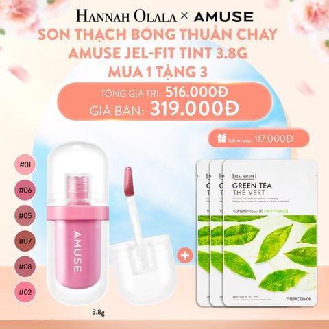  A20_DEAL 3: SON THẠCH BÓNG THUẦN CHAY AMUSE JEL-FIT TINT 3.8G 