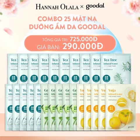  A334_DEAL 2: COMBO 25 MẶT NẠ DƯỠNG ẨM DA GOODAL 