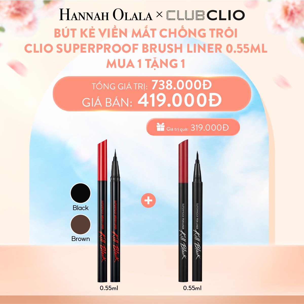  A185_DEAL 3: BÚT KẺ VIỀN MẮT CHỐNG TRÔI CLIO SUPERPROOF BRUSH LINER 0.55ML
MUA 1 TẶNG 1 