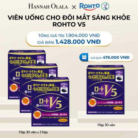  DEAL 9: MUA COMBO 3 HỘP VIÊN UỐNG HÕ TRỢ BỔ MẮT ROHTO V5 TẶNG 1 HỘP VIÊN UỐNG HÕ TRỢ BỔ MẮT ROHTO V5 