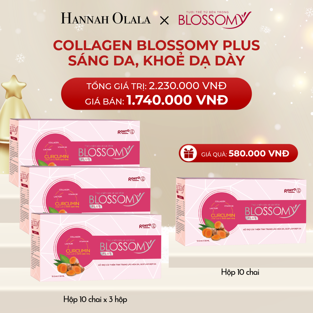  A1215_DEAL 2: MUA 3 HỘP 10 TẶNG 1 HỘP 10 THỰC PHẨM BẢO VỆ SỨC KHỎE BLOSSOMY PLUS (MÀU HỒNG) (HỘP 10 CHAI X 4 HỘP) 
