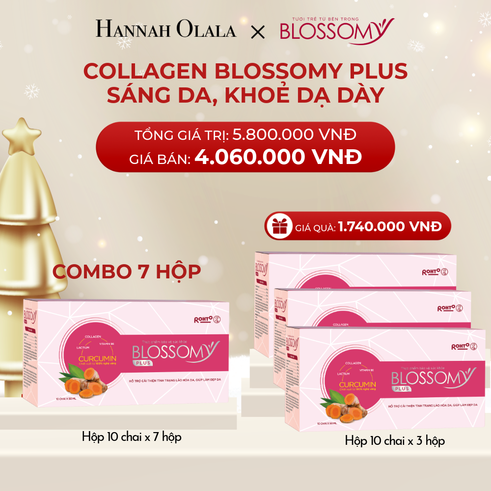  A1218_DEAL 5: MUA 7 HỘP 10 TẶNG 3 HỘP 10 THỰC PHẨM BẢO VỆ SỨC KHỎE BLOSSOMY PLUS (MÀU HỒNG) (HỘP 10 CHAI X 10 HỘP) 