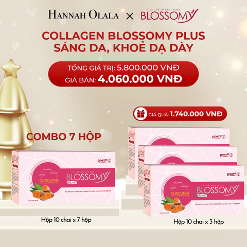  A1218_DEAL 5: MUA 7 HỘP 10 TẶNG 3 HỘP 10 THỰC PHẨM BẢO VỆ SỨC KHỎE BLOSSOMY PLUS (MÀU HỒNG) (HỘP 10 CHAI X 10 HỘP) 