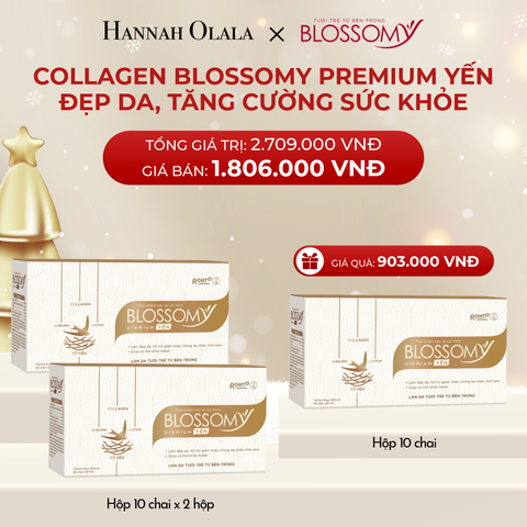  A1216_DEAL 3: MUA 2 HỘP 10 TẶNG 1 HỘP 10 THỰC PHẨM BẢO VỆ SỨC KHỎE BLOSSOMY PREMIUM TỔ YẾN (MÀU VÀNG) (HỘP 10 CHAI X 3 HỘP) 