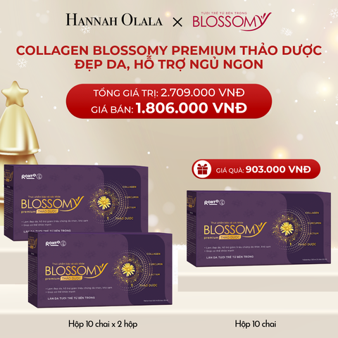  A1217_DEAL 4: MUA 2 HỘP 10 TẶNG 1 HỘP 10 THỰC PHẨM BẢO VỆ SỨC KHỎE BLOSSOMY PREMIUM THẢO DƯỢC (MÀU TÍM) (HỘP 10 CHAI X 3 HỘP) 