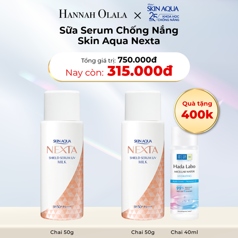 D4_DEAL 12: MUA 01 SỮA SERUM CHỐNG NẮNG SKIN AQUA NEXTA 50G GIẢM 10% TẶNG 01 SỮA SERUM CHỐNG NẮNG SKIN AQUA NEXTA 50G VÀ 01 HADA LABO MICELLAR WATER HYDRATING 40 mL 