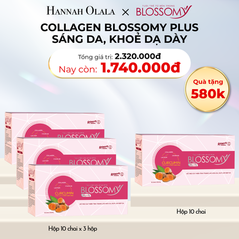  D5_DEAL 14: MUA 3 HỘP 10 TẶNG 1 HỘP 10 THỰC PHẨM BẢO VỆ SỨC KHỎE BLOSSOMY PLUS (MÀU HỒNG) (HỘP 10 CHAI X 4 HỘP) 