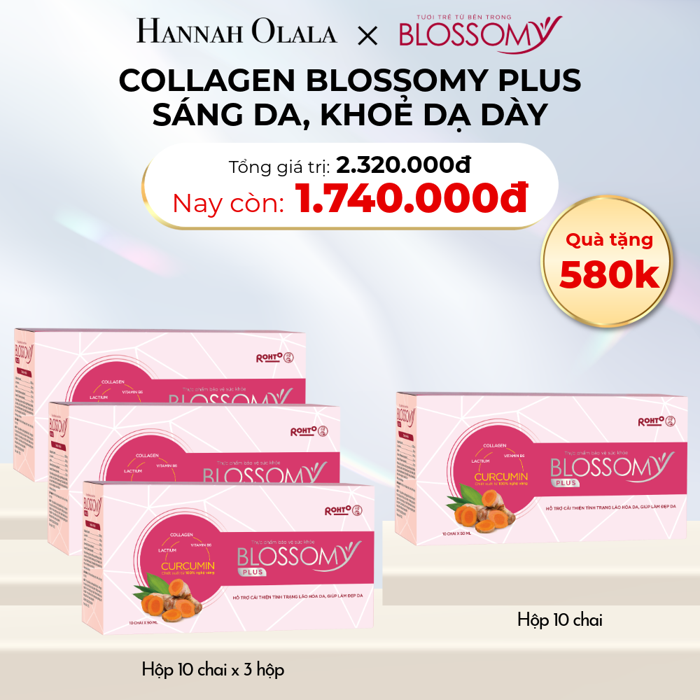  D5_DEAL 14: MUA 3 HỘP 10 TẶNG 1 HỘP 10 THỰC PHẨM BẢO VỆ SỨC KHỎE BLOSSOMY PLUS (MÀU HỒNG) (HỘP 10 CHAI X 4 HỘP) 
