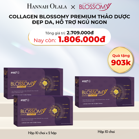  D8_DEAL 17: MUA 2 HỘP 10 TẶNG 1 HỘP 10 THỰC PHẨM BẢO VỆ SỨC KHỎE BLOSSOMY PREMIUM THẢO DƯỢC (MÀU TÍM) (HỘP 10 CHAI X 3 HỘP) 