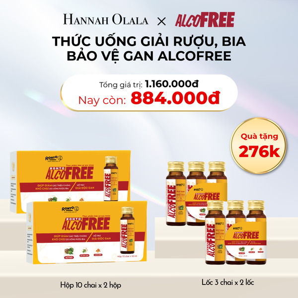  D12_DEAL 20: MUA 2 HỘP 10 TẶNG 2 LỐC 3 THỰC PHẨM CHỨC NĂNG MÁT GAN GIẢI RƯỢU PHỤC HỒI SỨC KHỎE ALCOFREE (HỘP 10 CHAI X 2 HỘP VÀ LỐC 3 CHAI X 2 LỐC) 