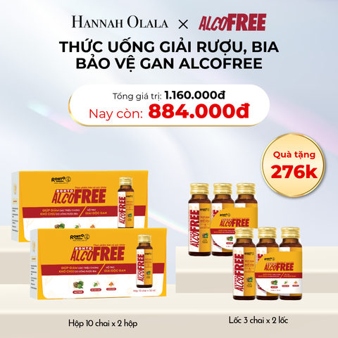  D12_DEAL 20: MUA 2 HỘP 10 TẶNG 2 LỐC 3 THỰC PHẨM CHỨC NĂNG MÁT GAN GIẢI RƯỢU PHỤC HỒI SỨC KHỎE ALCOFREE (HỘP 10 CHAI X 2 HỘP VÀ LỐC 3 CHAI X 2 LỐC) 