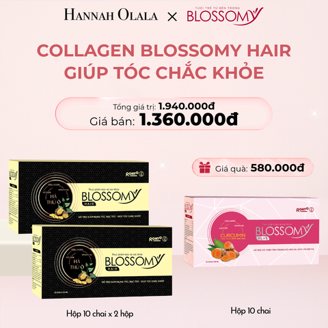  E340_DEAL 9: MUA 2 HỘP 10 THỰC PHẨM BẢO VỆ SỨC KHỎE BLOSSOMY HAIR (MÀU ĐEN) TẶNG 1 HỘP 10 THỰC PHẨM BẢO VỆ SỨC KHỎE BLOSSOMY PLUS (MÀU HỒNG) 