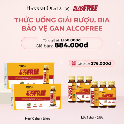  E330_DEAL 10: MUA 2 HỘP 10 TẶNG 2 LỐC 3 THỰC PHẨM CHỨC NĂNG MÁT GAN GIẢI RƯỢU PHỤC HỒI SỨC KHỎE ALCOFREE (HỘP 10 CHAI X 2 HỘP VÀ LỐC 3 CHAI X 2 LỐC) 