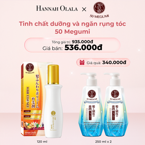  E333_DEAL 2: MUA 01 TINH CHẤT DƯỠNG VÀ NGĂN RỤNG TÓC 50 MEGUMI 120ML TẶNG 02 DẦU GỘI NGĂN RỤNG TÓC 50 MEGUMI 250ML 