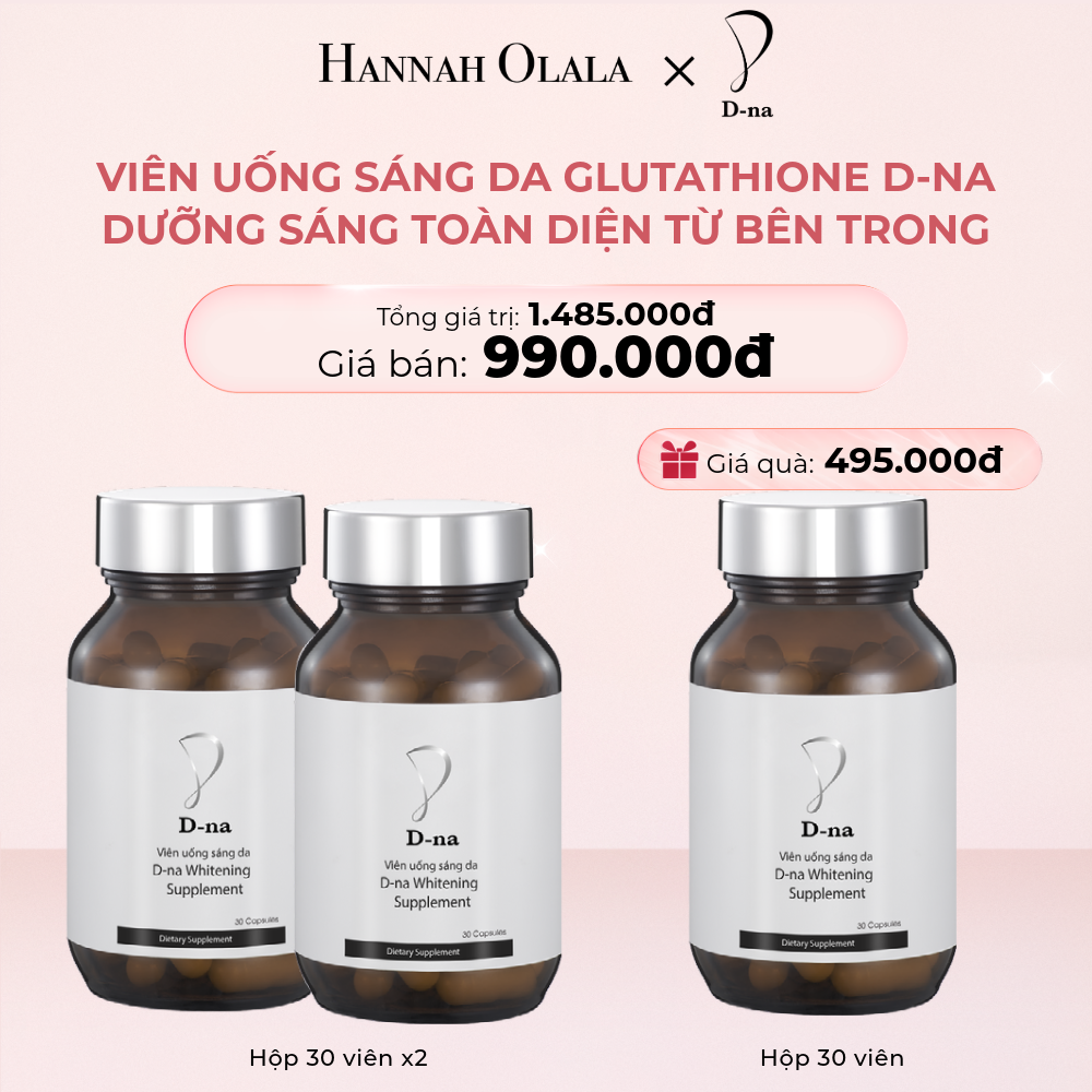  E341_DEAL 13: MUA 2 TẶNG 1 HỘP VIÊN UỐNG TRẮNG DA GLUTATHIONE D-NA (HỘP 30V x 3 HỘP) 