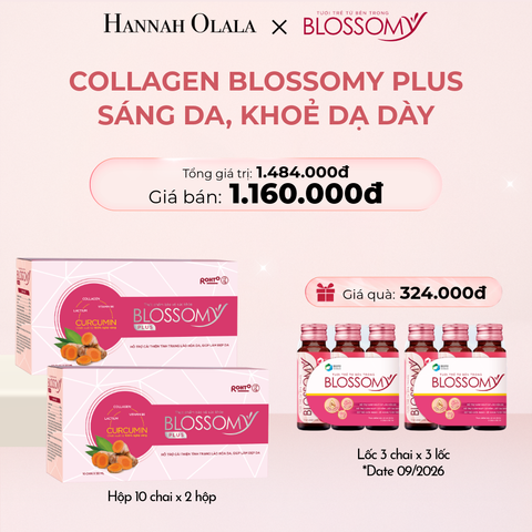  E337_DEAL 6: MUA 2 HỘP 10 THỰC PHẨM BẢO VỆ SỨC KHỎE BLOSSOMY PLUS - 1.000 MG COLLAGEN THỦY PHÂN TẶNG 2 LỐC 3 THỰC PHẨM BẢO VỆ SỨC KHỎE BLOSSOMY - 50 MG COLLAGEN THỦY PHÂN (HỘP 10 CHAI X 2 HỘP & LỐC 3 CHAI X 2 LỐC) 