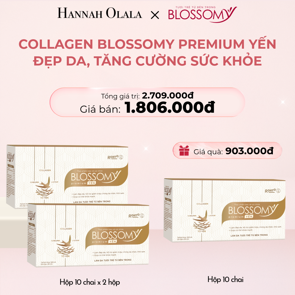  E338_DEAL 7: MUA 2 HỘP 10 TẶNG 1 HỘP 10 THỰC PHẨM BẢO VỆ SỨC KHỎE BLOSSOMY PREMIUM TỔ YẾN (MÀU VÀNG) (HỘP 10 CHAI X 3 HỘP) 