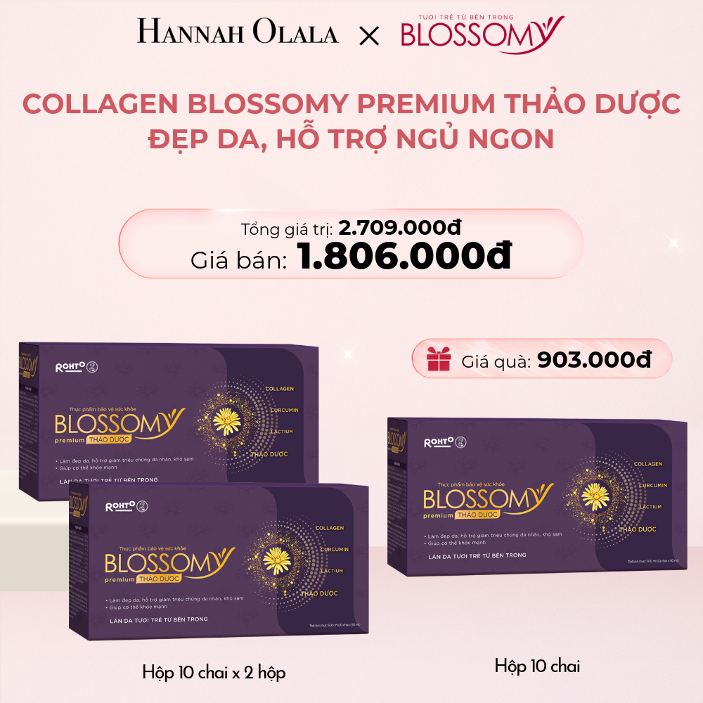  E339_DEAL 8: MUA 2 HỘP 10 TẶNG 1 HỘP 10 THỰC PHẨM BẢO VỆ SỨC KHỎE BLOSSOMY PREMIUM THẢO DƯỢC (MÀU TÍM) (HỘP 10 CHAI X 3 HỘP) 