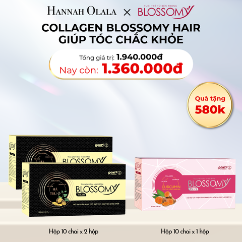  DEAL 18: MUA 2 HỘP 10 THỰC PHẨM BẢO VỆ SỨC KHỎE BLOSSOMY HAIR (MÀU ĐEN) TẶNG 1 HỘP 10 THỰC PHẨM BẢO VỆ SỨC KHỎE BLOSSOMY HỒNG 