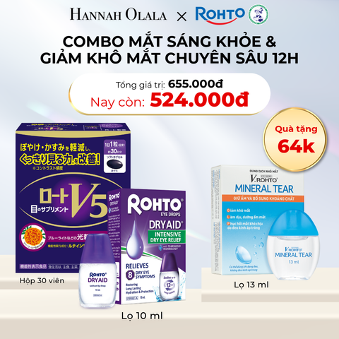  D10_DEAL 19: COMBO VIÊN UỐNG BỔ MẮT ROHTO V5 VÀ 01 DUNG DỊCH NHỎ MẮT ROHTO DRY AID 
