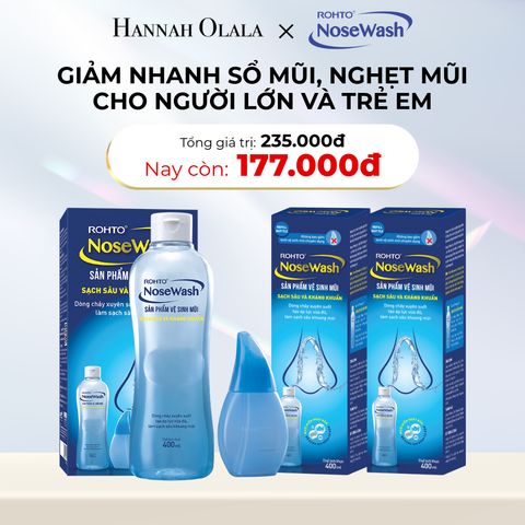  D17_DEAL 25: GIẢM 25% KHI MUA COMBO 1 BỘ SẢN PHẨM VỆ SINH MŨI ROHTO NOSEWASH 400ML VÀ 2 DUNG DỊCH VỆ SINH MŨI ROHTO NOSEWASH 400ML 