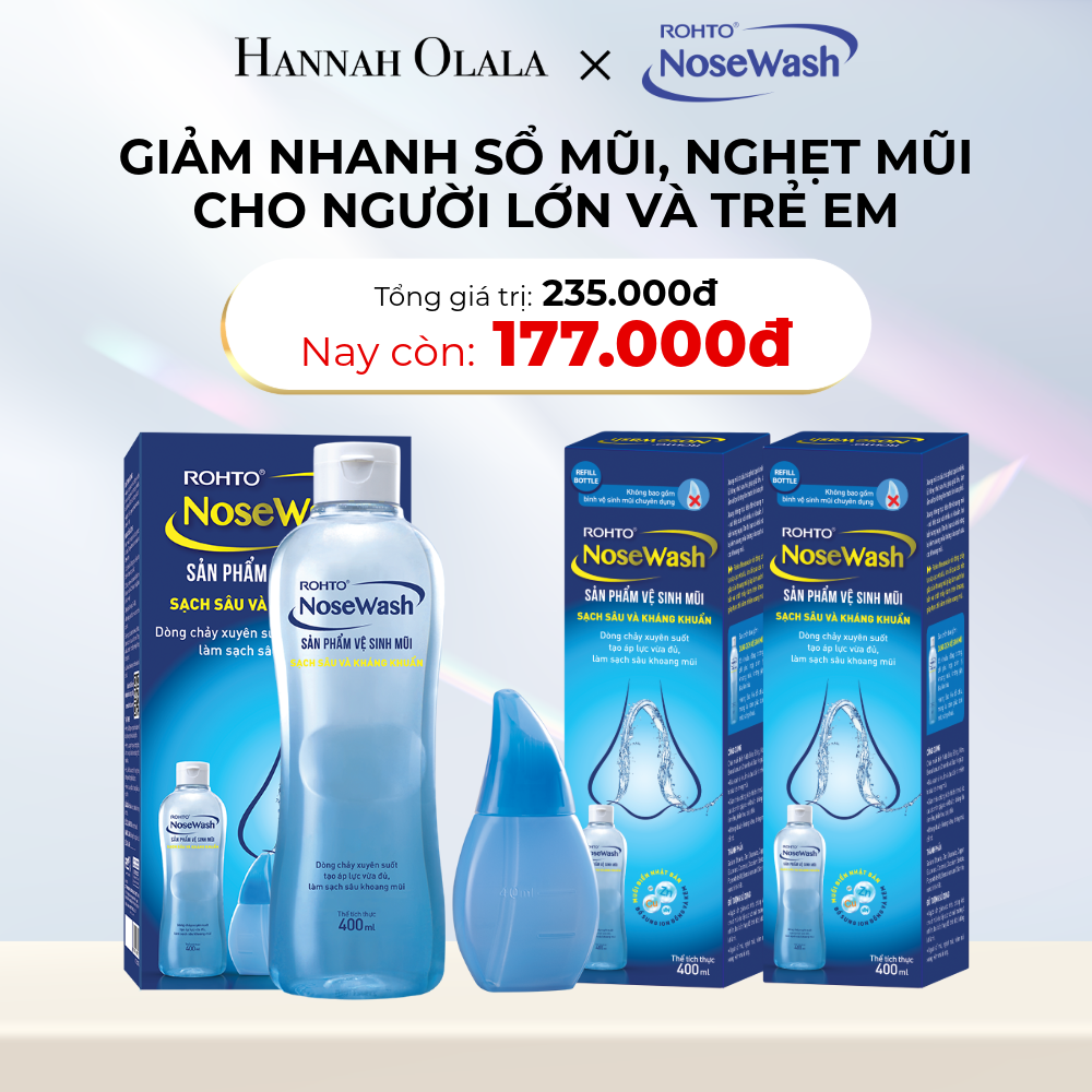  D17_DEAL 25: GIẢM 25% KHI MUA COMBO 1 BỘ SẢN PHẨM VỆ SINH MŨI ROHTO NOSEWASH 400ML VÀ 2 DUNG DỊCH VỆ SINH MŨI ROHTO NOSEWASH 400ML 