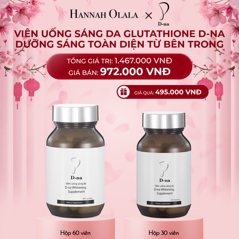  DEAL 11: MUA 1 HỘP VIÊN UỐNG TRẮNG DA GLUTATHIONE D-NA HỘP 60 viên TẶNG 1 HỘP 30 viên 