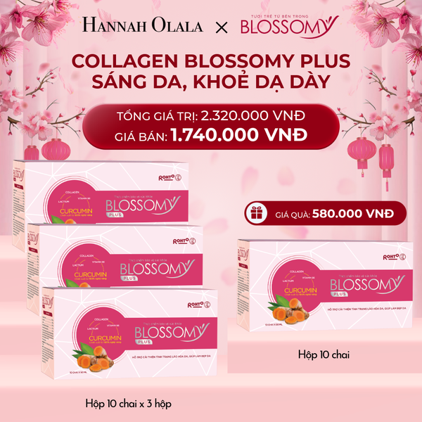  DEAL 2: MUA 3 HỘP 10 TẶNG 1 HỘP 10 THỰC PHẨM BẢO VỆ SỨC KHỎE BLOSSOMY PLUS (MÀU HỒNG) (HỘP 10 CHAI X 4 HỘP) 