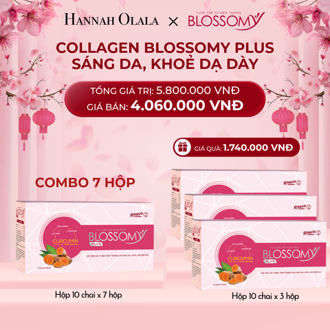 DEAL 4: MUA 7 HỘP 10 TẶNG 3 HỘP 10 THỰC PHẨM BẢO VỆ SỨC KHỎE BLOSSOMY PLUS (MÀU HỒNG) (HỘP 10 CHAI X 10 HỘP) 