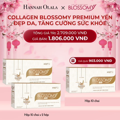  DEAL 3: MUA 2 HỘP 10 TẶNG 1 HỘP 10 THỰC PHẨM BẢO VỆ SỨC KHỎE BLOSSOMY PREMIUM TỔ YẾN (MÀU VÀNG) (HỘP 10 CHAI X 3 HỘP) 