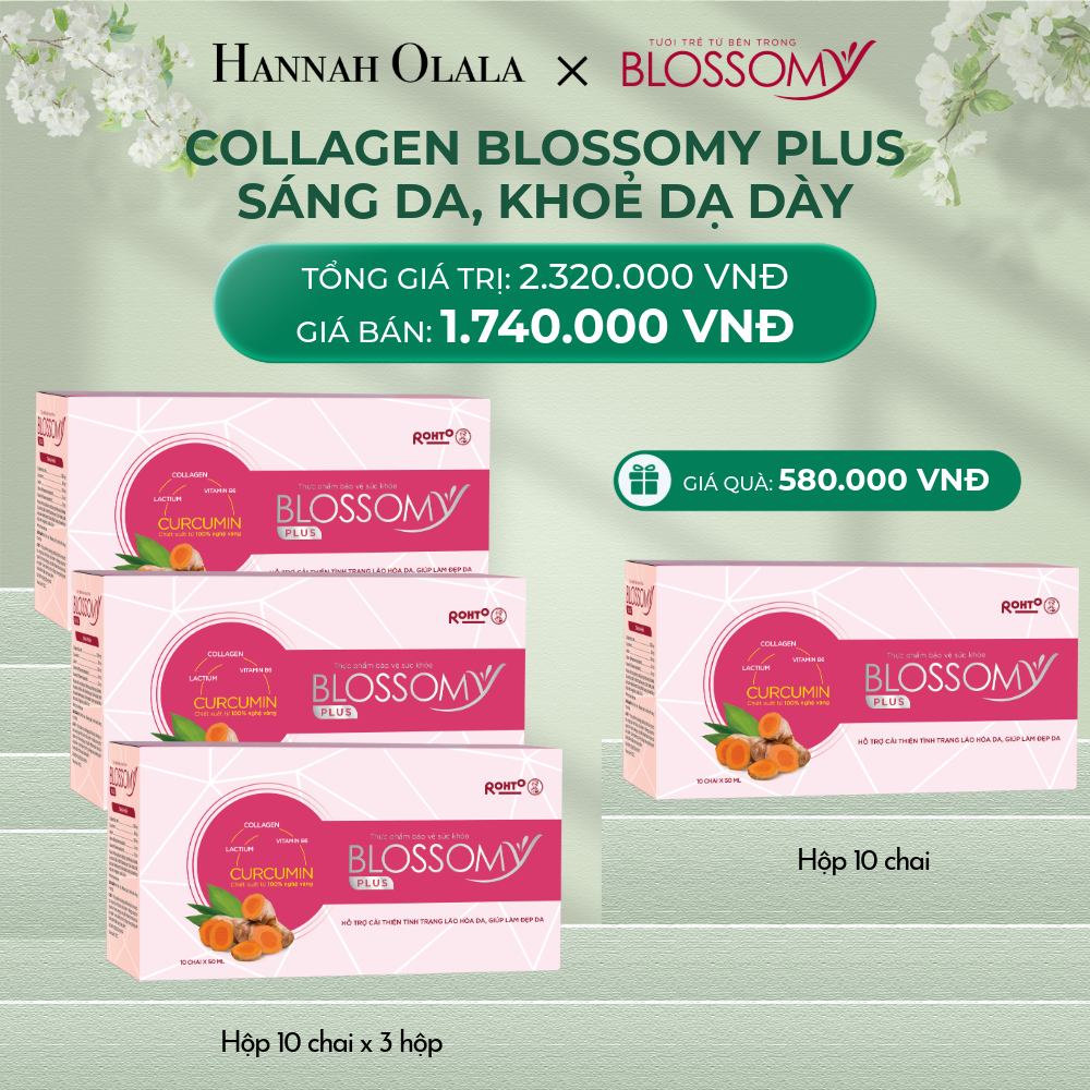  DEAL 4: MUA 3 HỘP 10 TẶNG 1 HỘP 10 THỰC PHẨM BẢO VỆ SỨC KHỎE BLOSSOMY PLUS (MÀU HỒNG) (HỘP 10 CHAI X 4 HỘP) 