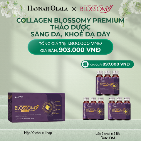  DEAL 18: MUA 1 HỘP 10 THỰC PHẨM BẢO VỆ SỨC KHỎE BLOSSOMY PREMIUM THẢO DƯỢC TẶNG 3 LỐC 3 THỰC PHẨM BẢO VỆ SỨC KHỎE BLOSSOMY PREMIUM THẢO DƯỢC (LỐC 3 DATE 10 THÁNG) (HỘP 10 CHAI X 1 HỘP & LỐC 3 CHAI X 3 LỐC) 