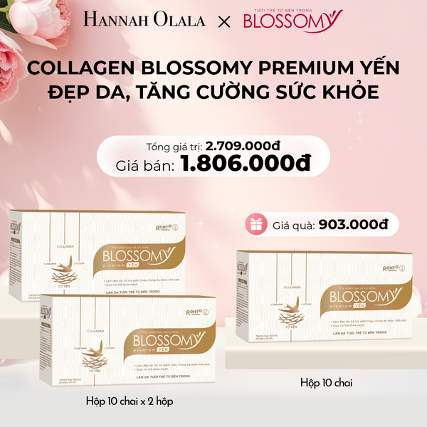  E901: DEAL 10: MUA 2 HỘP 10 TẶNG 1 HỘP 10 THỰC PHẨM BẢO VỆ SỨC KHỎE BLOSSOMY PREMIUM TỔ YẾN (MÀU VÀNG) (HỘP 10 CHAI X 3 HỘP) - [GIAO HÀNG TỪ 03/10] 