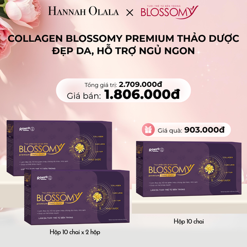  E902: DEAL 11: MUA 2 HỘP 10 TẶNG 1 HỘP 10 THỰC PHẨM BẢO VỆ SỨC KHỎE BLOSSOMY PREMIUM THẢO DƯỢC (MÀU TÍM) (HỘP 10 CHAI X 3 HỘP) - [GIAO HÀNG TỪ 03/10] 