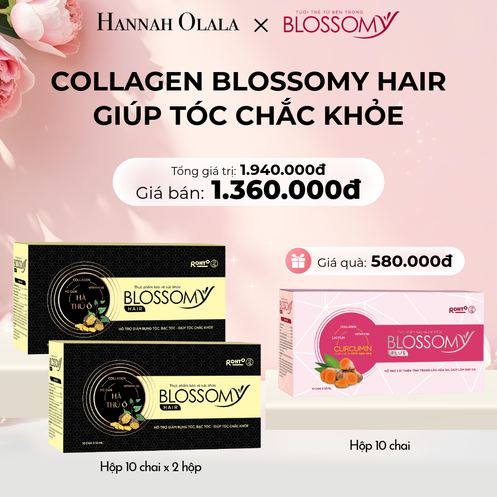  E903: DEAL 12: MUA 2 HỘP 10 THỰC PHẨM BẢO VỆ SỨC KHỎE BLOSSOMY HAIR (MÀU ĐEN) TẶNG 1 HỘP 10 THỰC PHẨM BẢO VỆ SỨC KHỎE BLOSSOMY PLUS (MÀU HỒNG) - [GIAO HÀNG TỪ 03/10] 