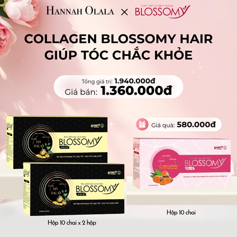  E903: DEAL 12: MUA 2 HỘP 10 THỰC PHẨM BẢO VỆ SỨC KHỎE BLOSSOMY HAIR (MÀU ĐEN) TẶNG 1 HỘP 10 THỰC PHẨM BẢO VỆ SỨC KHỎE BLOSSOMY PLUS (MÀU HỒNG) - [GIAO HÀNG TỪ 03/10] 