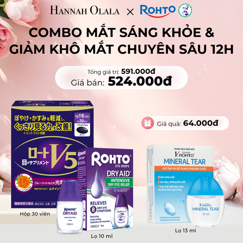  E905: DEAL 14: MUA COMBO VIÊN UỐNG BỔ MẮT ROHTO V5 VÀ 01 DUNG DỊCH NHỎ MẮT ROHTO DRY AID tặng 1 V.ROHTO MINERAL TEAR - [GIAO HÀNG TỪ 03/10] 
