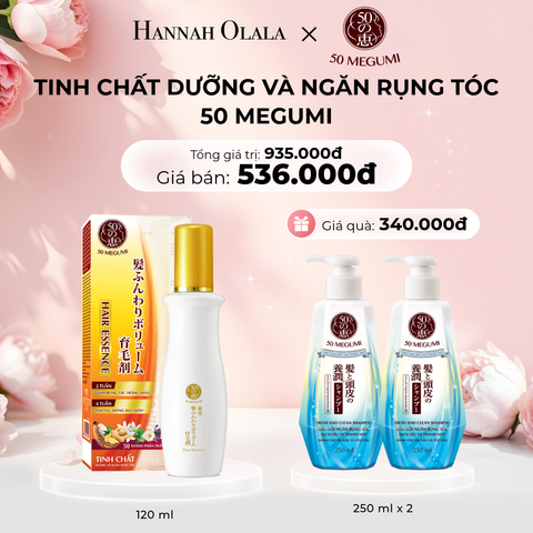  E907: DEAL 2: 01 TINH CHẤT DƯỠNG VÀ NGĂN RỤNG TÓC 50 MEGUMI 120ML - [GIAO HÀNG TỪ 03/10] 