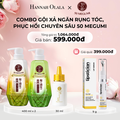  E908: DEAL 3: COMBO DẦU GỘI NGĂN RỤNG TÓC, PHỤC HỒI CHUYÊN SÂU 50 MEGUMI 400ML + TINH CHẤT DƯỠNG VÀ NGĂN RỤNG TÓC 50 MEGUMI 30ML - [GIAO HÀNG TỪ 03/10] 