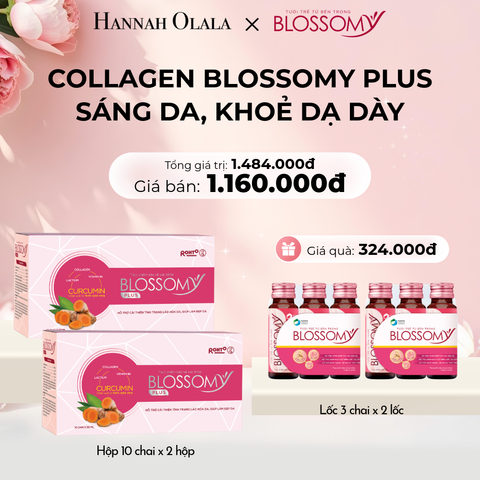  E914: DEAL 9: MUA 2 HỘP 10 THỰC PHẨM BẢO VỆ SỨC KHỎE BLOSSOMY PLUS - 1.000 MG COLLAGEN THỦY PHÂN TẶNG 2 LỐC 3 THỰC PHẨM BẢO VỆ SỨC KHỎE BLOSSOMY - 50 MG COLLAGEN THỦY PHÂN (HỘP 10 CHAI X 2 HỘP & LỐC 3 CHAI X 2 LỐC) - [GIAO HÀNG TỪ 03/10] 