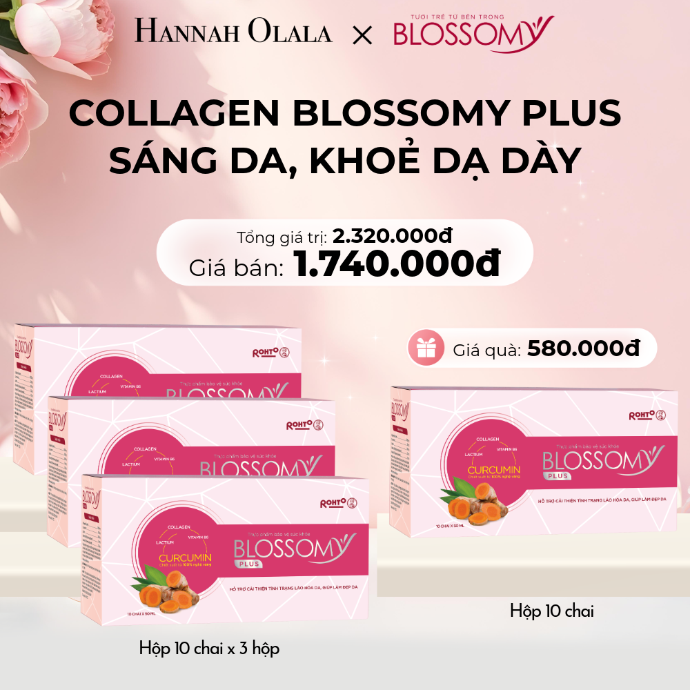  E913: DEAL 8: MUA 3 HỘP 10 TẶNG 1 HỘP 10 THỰC PHẨM BẢO VỆ SỨC KHỎE BLOSSOMY PLUS (MÀU HỒNG) (HỘP 10 CHAI X 4 HỘP) - [GIAO HÀNG TỪ 03/10] 